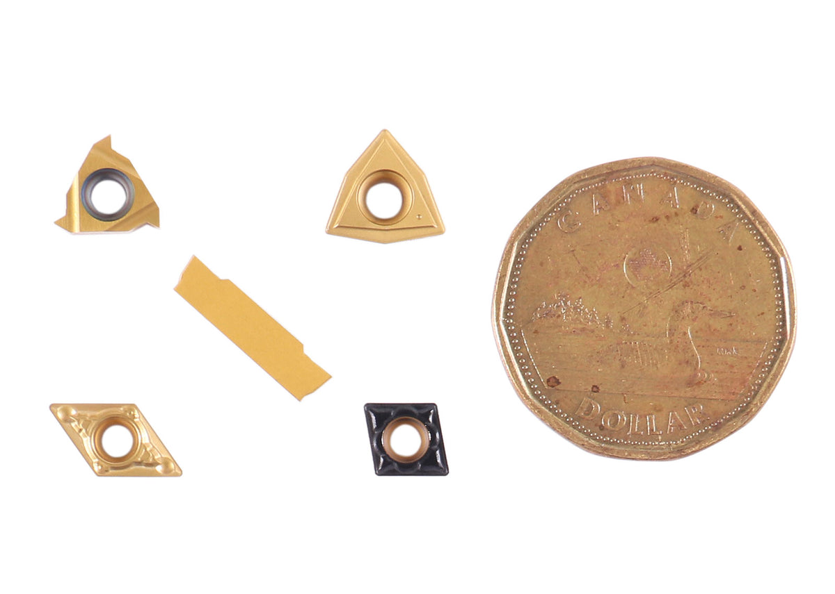 2 pièces de chaque type d'inserts en carbure pour les jeux d'outils de tournage en carbure Accusize 7ps indexables, enduit CVD et revêtu d'étain, total de 10 pièces
