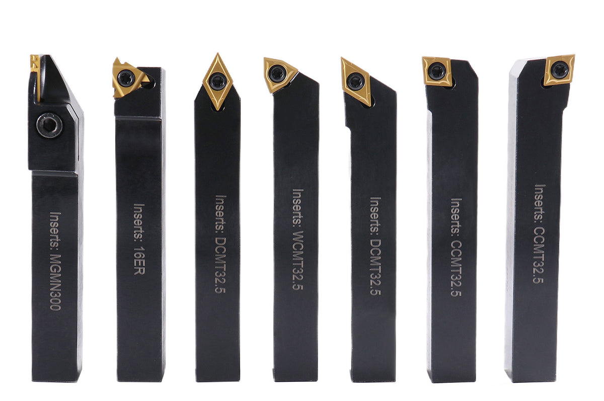 7 pcs Outils de tournage en carbure indexables avec inserts supplémentaires
