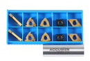 2 Pc of Each Kind of Carbide Inserts for Accusize 7ps Indexable Carbide Lathe Turning Tool Sets, CVD Coated and Tin Coated, Total 10 Pieces
