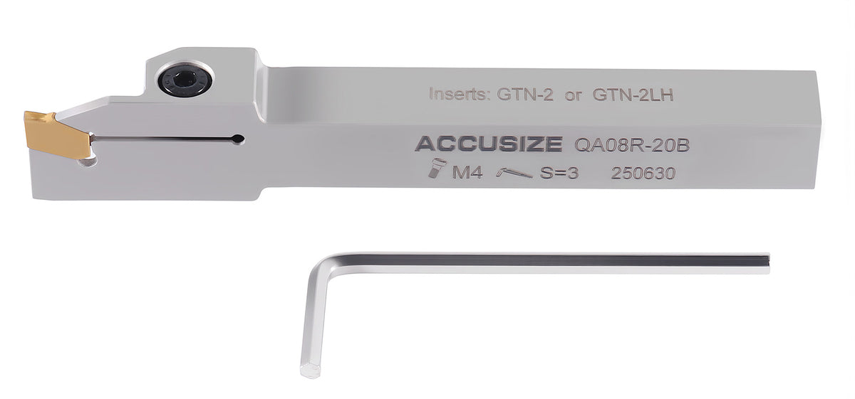 1/2'' Shank Heavy Duty Indexable Grooving/Cut-Off Holder, Nickel Plated, with a Gtn-2 Tin Coated Carbide Insert, 2415-5024