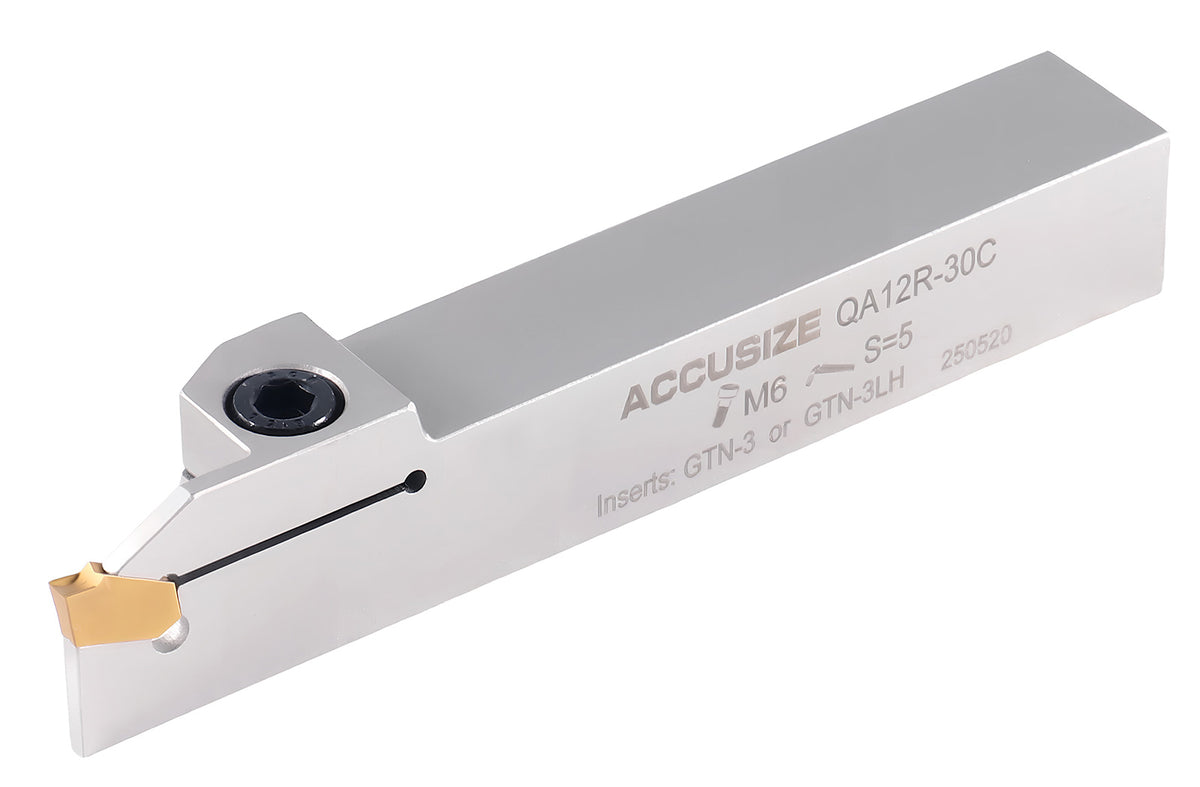 3/4'' by 3/4'' Heavy Duty Indexable Grooving Cut-Off Holder, Nickel Plated, Gtn-3 Tin Coating Carbide Insert, 2415-5030