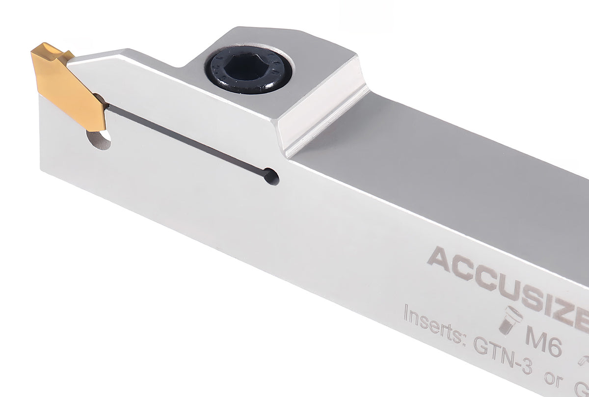 3/4'' by 3/4'' Heavy Duty Indexable Grooving Cut-Off Holder, Nickel Plated, Gtn-3 Tin Coating Carbide Insert, 2415-5030