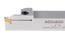 1'' Shank Heavy Duty Indexable Grooving/Cut-Off Holder, Nickel Plated, with a Gtn-4 Tin Coated Carbide Insert, 2415-5036