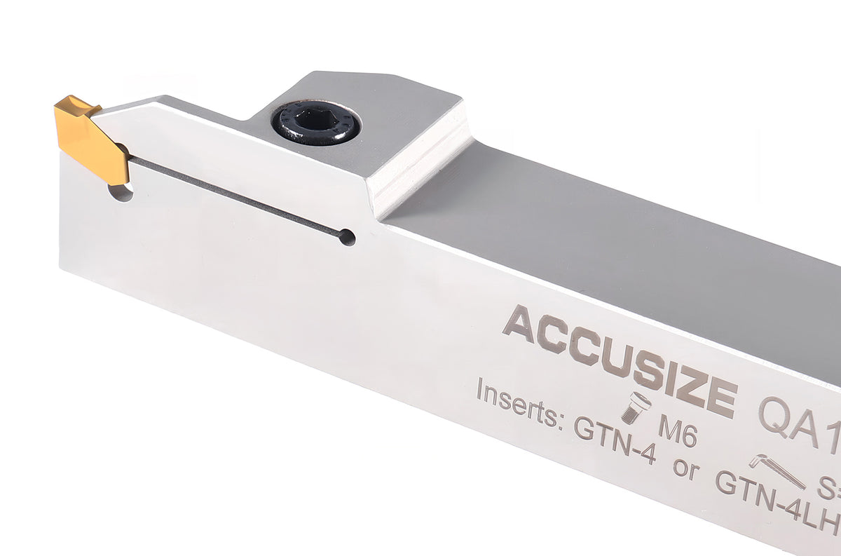 1'' Shank Heavy Duty Indexable Grooving/Cut-Off Holder, Nickel Plated, with a Gtn-4 Tin Coated Carbide Insert, 2415-5036