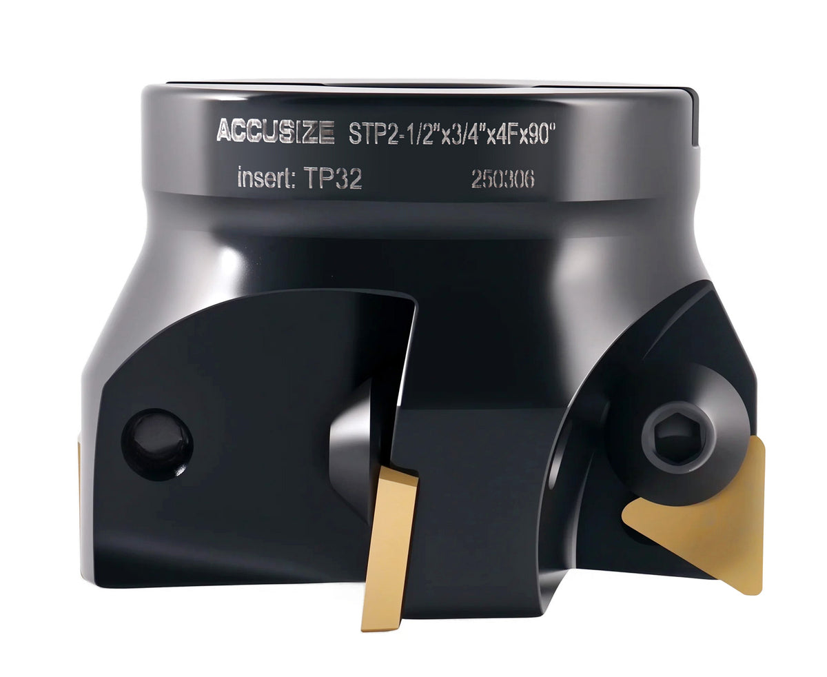 2-1/2 inch Indexable Face Milling Cutter 90 Degree, Positive Rake with 4 Pc Carbide Inserts Tpg322, 2508-0016