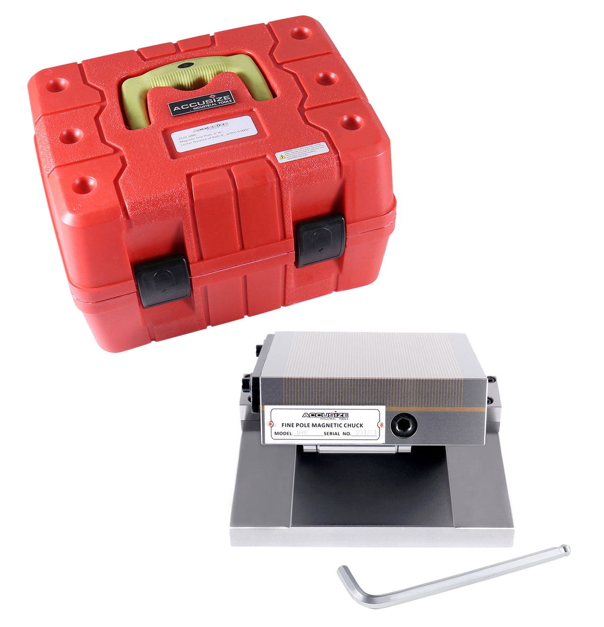 6'' by 6'' Magnetic Sine Plate, Centre Distance of Rolls 4'', within .0002", 2520-1000