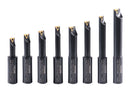 8 Pc 3/4'' Round Shank Indexable Boring Bar Set with Tcmt Carbide Inserts, 90 Degree, 2627-9108