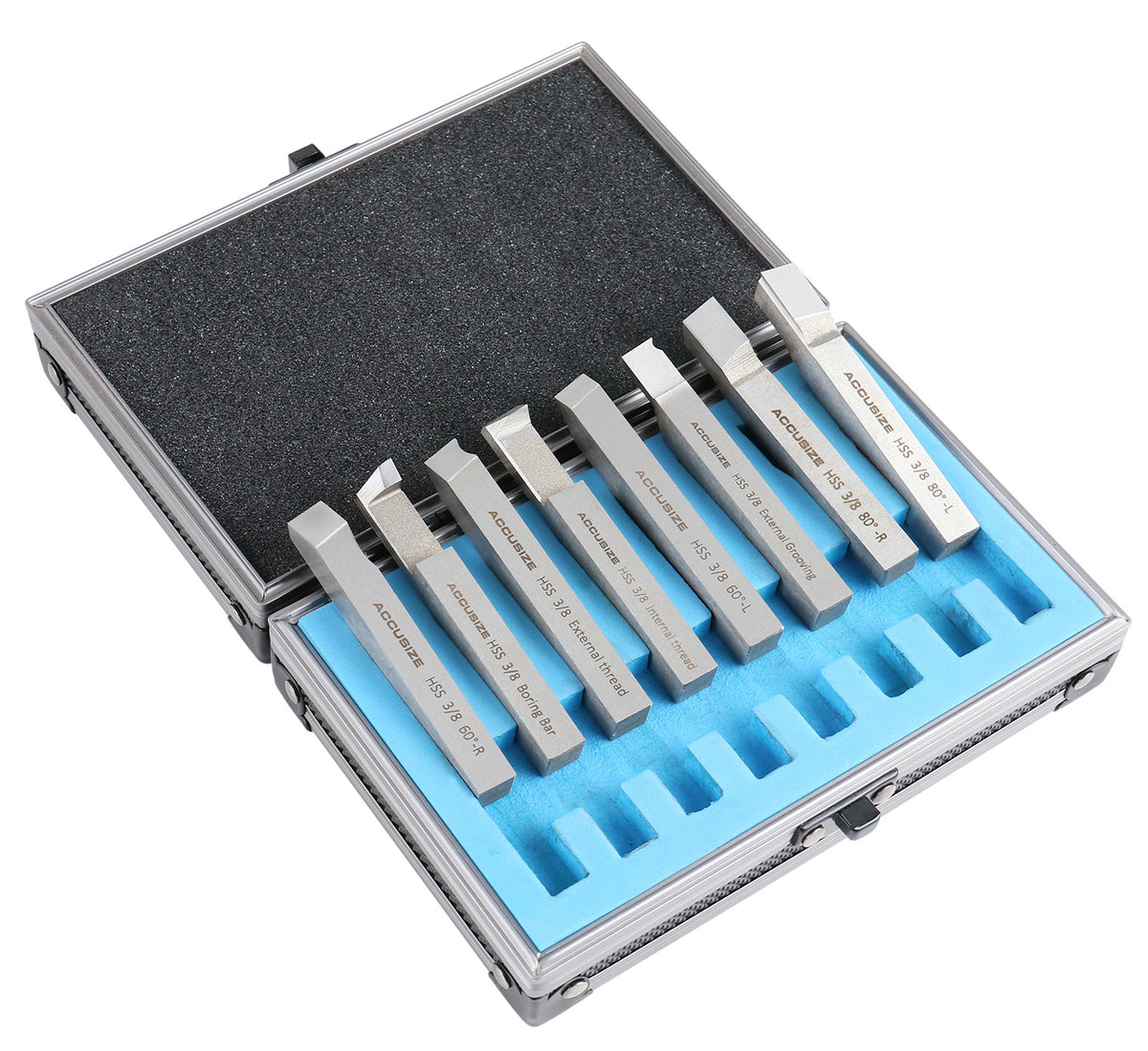 Jeu de 8 embouts à outils H.S.S., pré-rectifiée pour tournage et revêtement, 1/4", 5/16", 3/8" & 1/2"