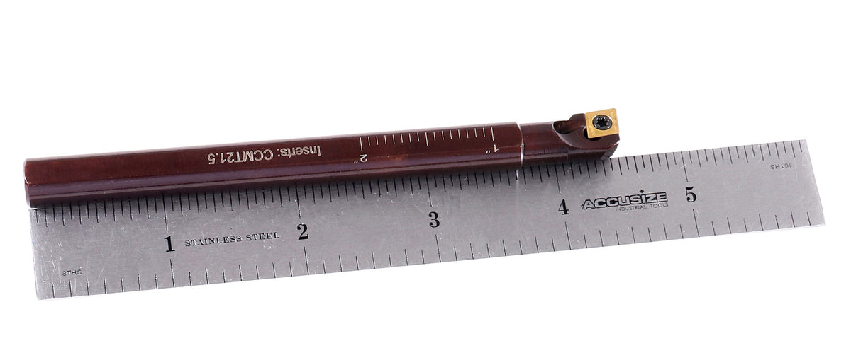 3/8'' by 4.33'' Right-Hand Sclcr Coolant Through Indexable Boring Bar with Ccmt Insert 21.51, 2800-0035