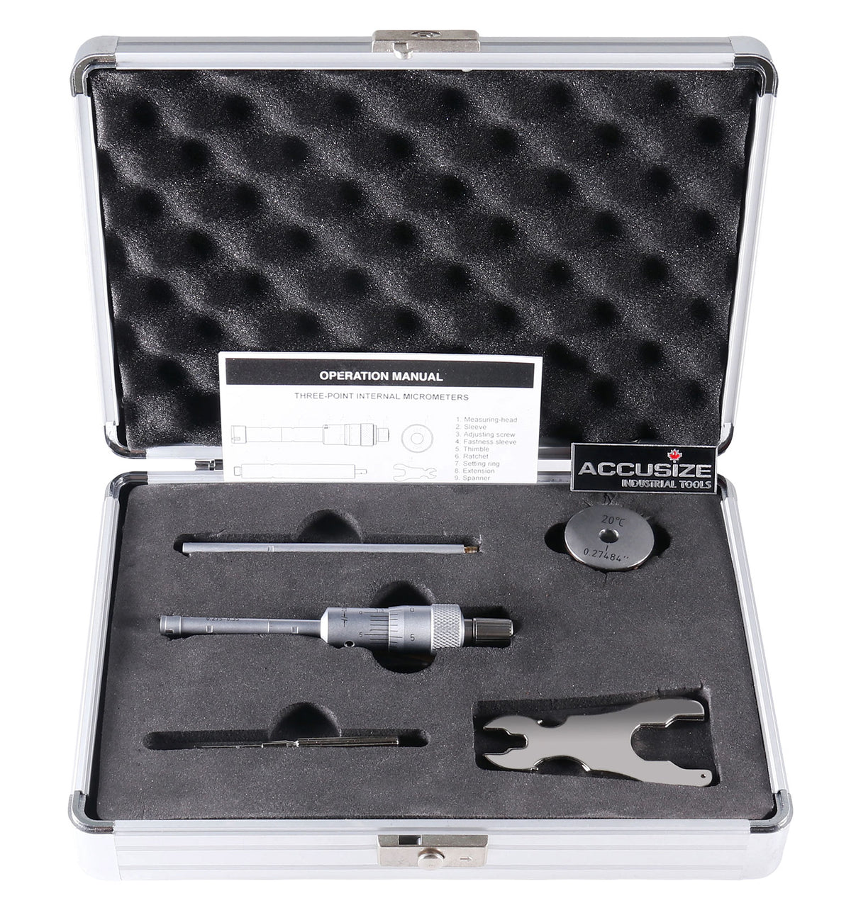 Three -Point Internal Micrometers, Ratchet Stop