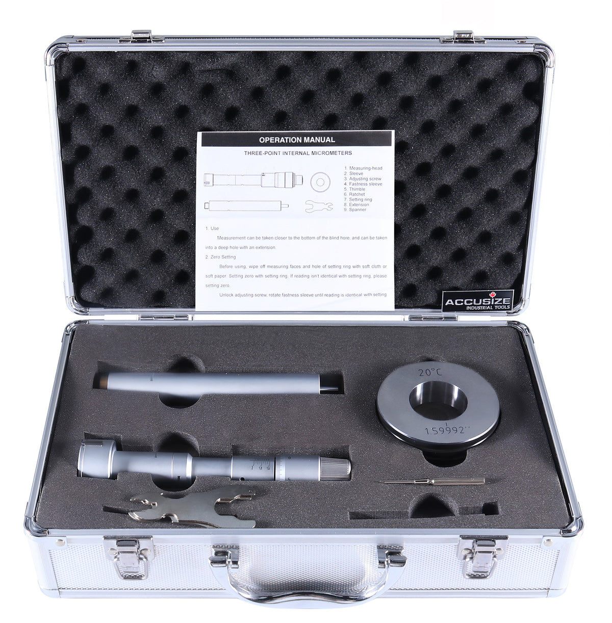 Three -Point Internal Micrometers, Ratchet Stop
