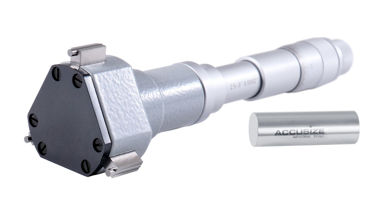 2.5'' to 3.0'' Three-Point Internal Micrometer, Ratchet Stop, 3151-1071