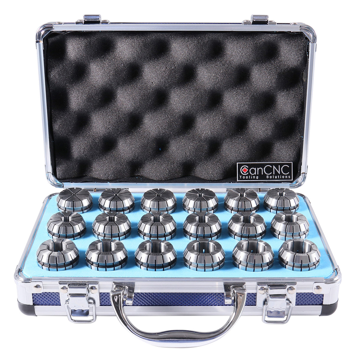 3 mm to 20 mm by 1 mm Er-32 Collet Set, 18 Pcs/Set in Fitted Strong Aluminium Box, 3350-0585