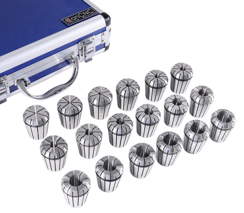 3 mm to 20 mm by 1 mm Er-32 Collet Set, 18 Pcs/Set in Fitted Strong Aluminium Box, 3350-0585