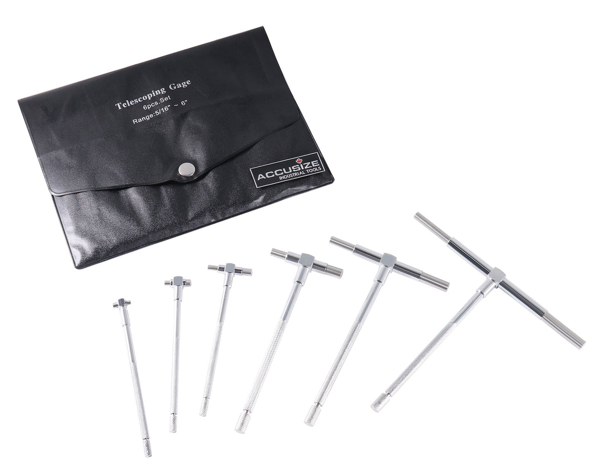 Ensemble de micromètres extérieurs ultra-précis de 6 pièces (0-1 po, 1-2", 2-3" 3-4", 4-5" et 5-6") Plus un socle de micromètre portatif et un ensemble de jauges télescopiques de 6 pièces, 0906-C153