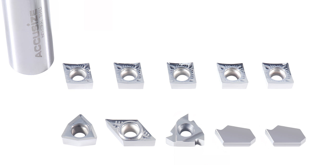 Replacement Inserts Set (10 pcs/set) for 9 pcs Indexable Carbide Turning Tool and Boring Bar Set, for Cutting Aluminum