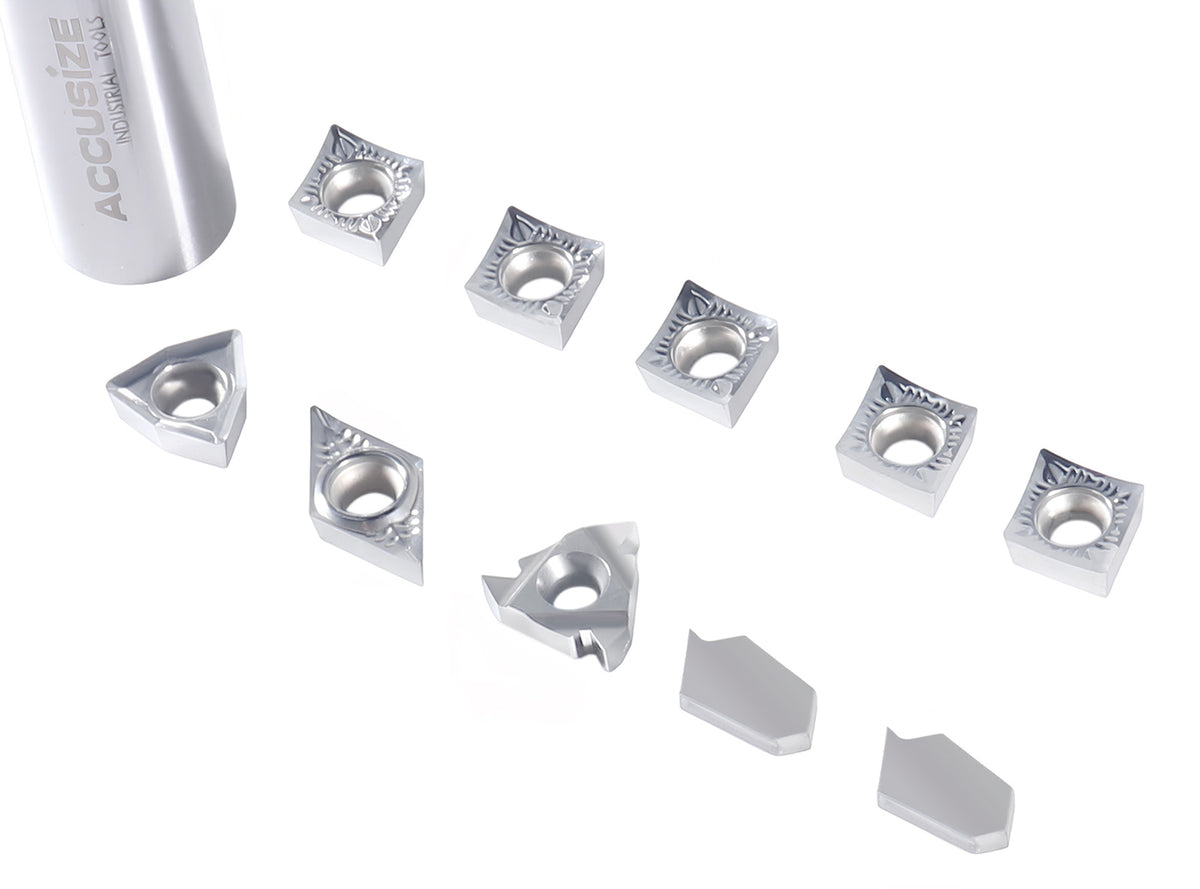 Replacement Inserts Set (10 pcs/set) for 9 pcs Indexable Carbide Turning Tool and Boring Bar Set, for Cutting Aluminum