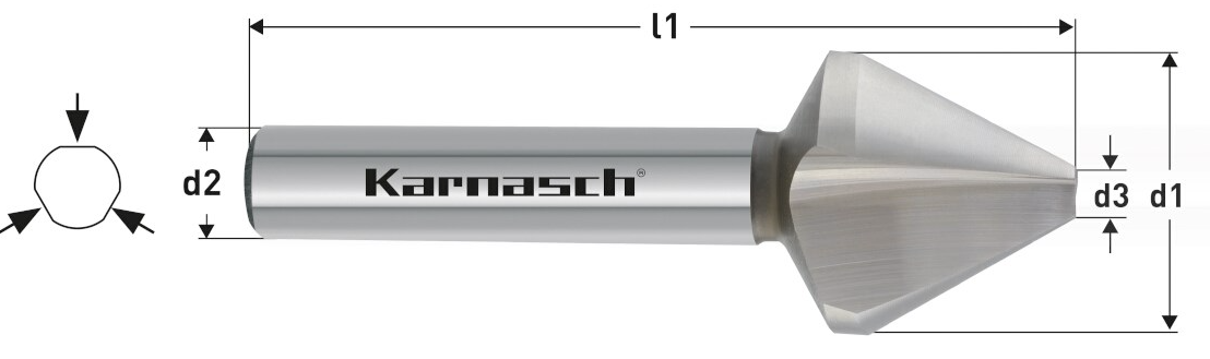 FRAISEUSE 60°, HSS-XE 3-TIGE PLATE-SHANK/KARNASCH Allemagne