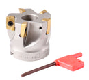 2'' by 3/4'' 90 Deg Square Shoulder Indexable Face Mill with 5 Pcs Apkt1604 Carbide Inserts, 4508-0012