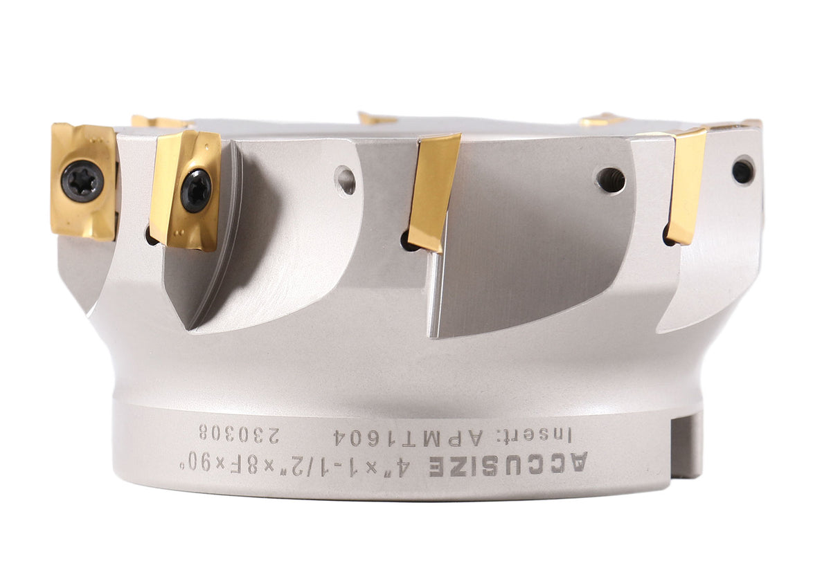 4508-0020B, 4" x 1-1/2" 90 Deg. Fraise à épaules carrées indexables avec inserts APKT1604