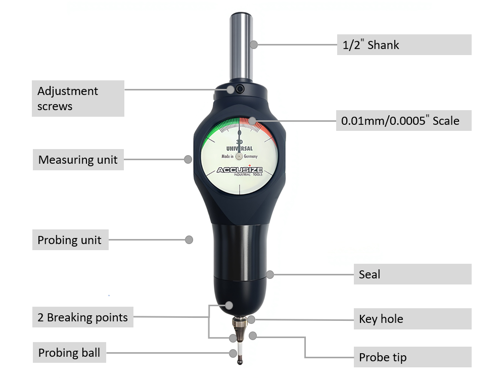 Accusize Premium 3D Universal Tester, Made in Germany, 4901-3012