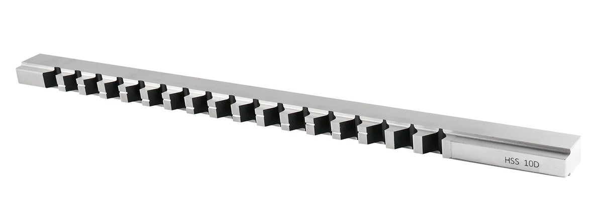 10mm Style D, H.S.S. Keyway Broach, Length of Cut: 1-6'', 2 Shims, 5001-0016