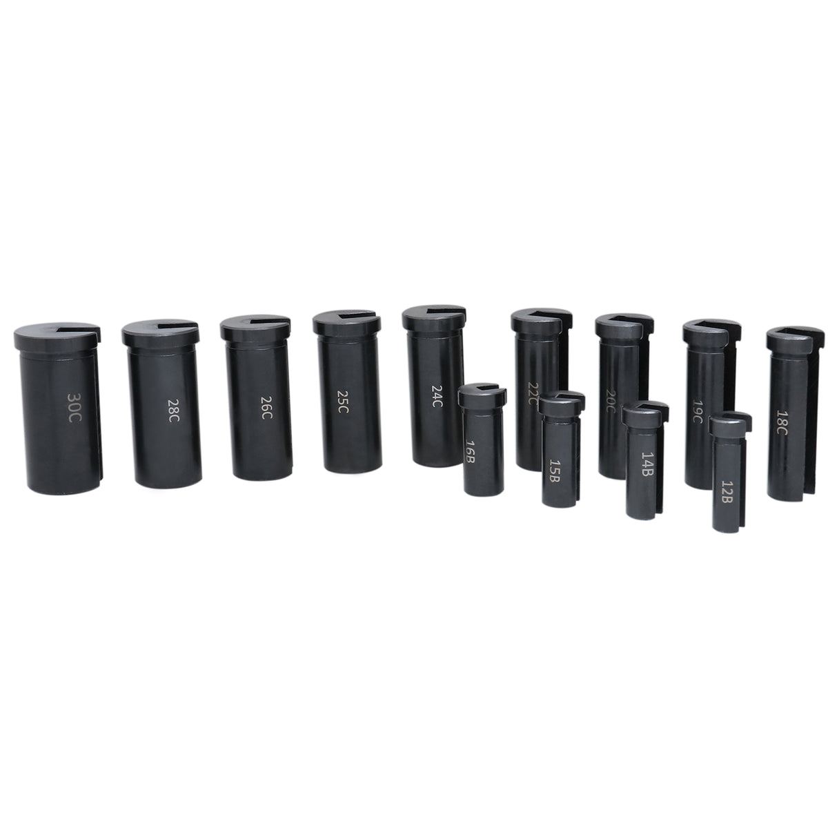 No.70 Metric Hss Keyway Broach Set, 4 mm, 5 mm, 6 mm and 8 mm Keyway Size, Style B and C, 5100-0070