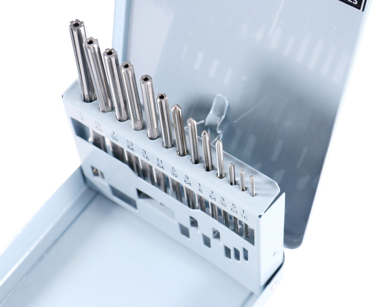 1/16-1/4'' 13 Pcs Hss 6542 Straight Flute, Chucking Reamer Set, 5500-Se00