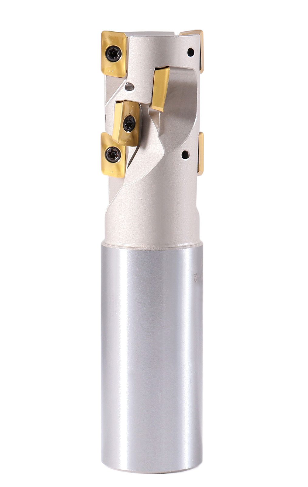 1'' Heavy Duty Helical Indexable Weldon Shank End Mill, Apkt11t3 Carbide Inserts, 1'' by 1'' by 4-1/4'', 5508-0002