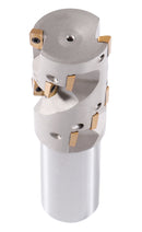 1-1/2 in. Indexable Weldon Shank End Mill, APKT11T3 Carbide Inserts, Shank 1-1/4'', OAL 5'', Flute Length 2-1/8"