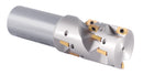 1-1/2 in. Indexable Weldon Shank End Mill, APKT11T3 Carbide Inserts, Shank 1-1/4'', OAL 5'', Flute Length 2-1/8"