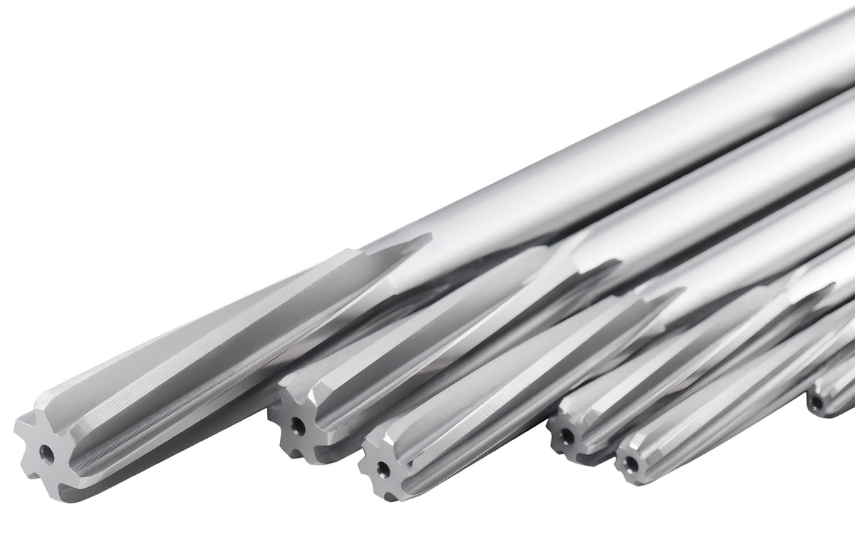 Northward Cutting Edge Fractional Sizes 1/8" Thru 1/2" by 16th ANSI HSS M2 Premium Chucking Reamer Set, Spiral Flute, Right Hand Cut, 7pcs/Set, 5528-0700