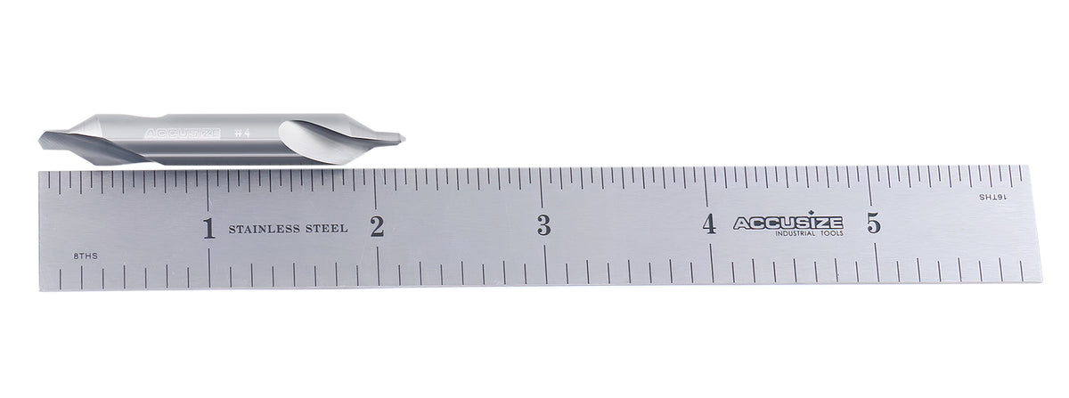 0.125'' by 2-1/2'' by 5/16'' Solid Carbide Center Drill Bits, Number 4, 60 Deg, 585-1250