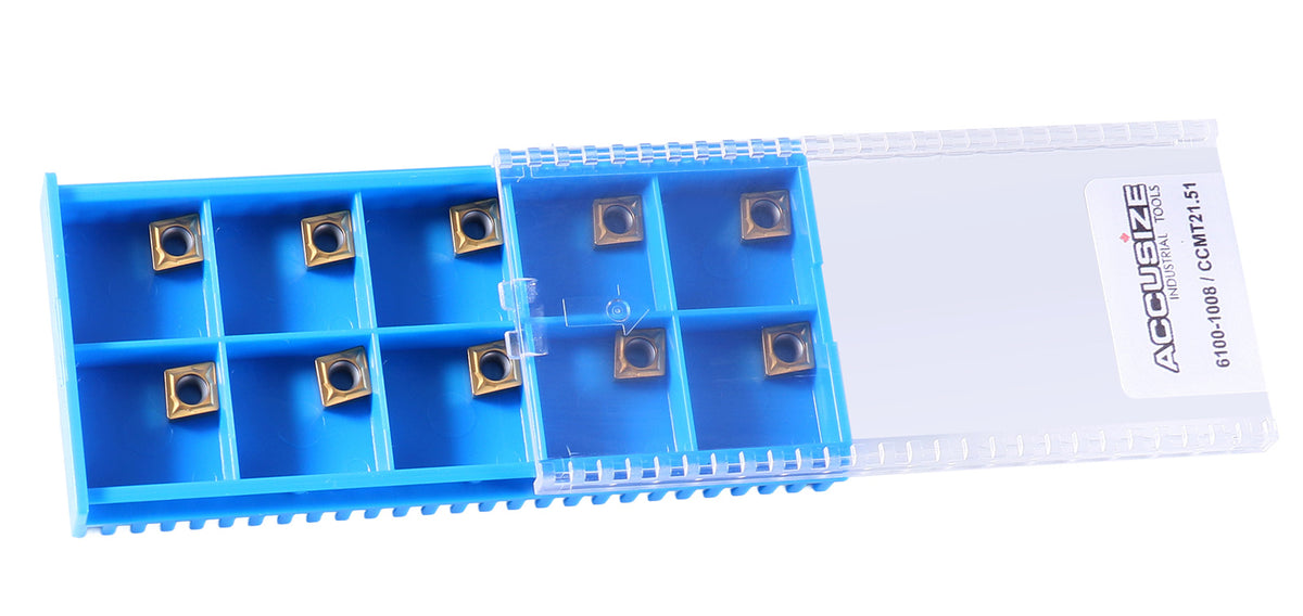 Carbide inserts, CVD + TiN Coating, CCMT, Black/Yellow, 10 ps/box