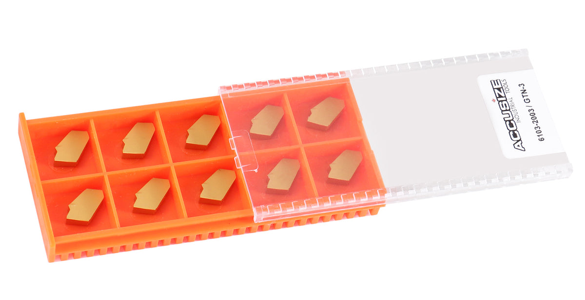 Self-Lock Carbide Cut-off GTN Carbide Inserts, 0 Degree Angle, for Cutting Steel, Aluminum or Stainless Steel 10Pcs/Set