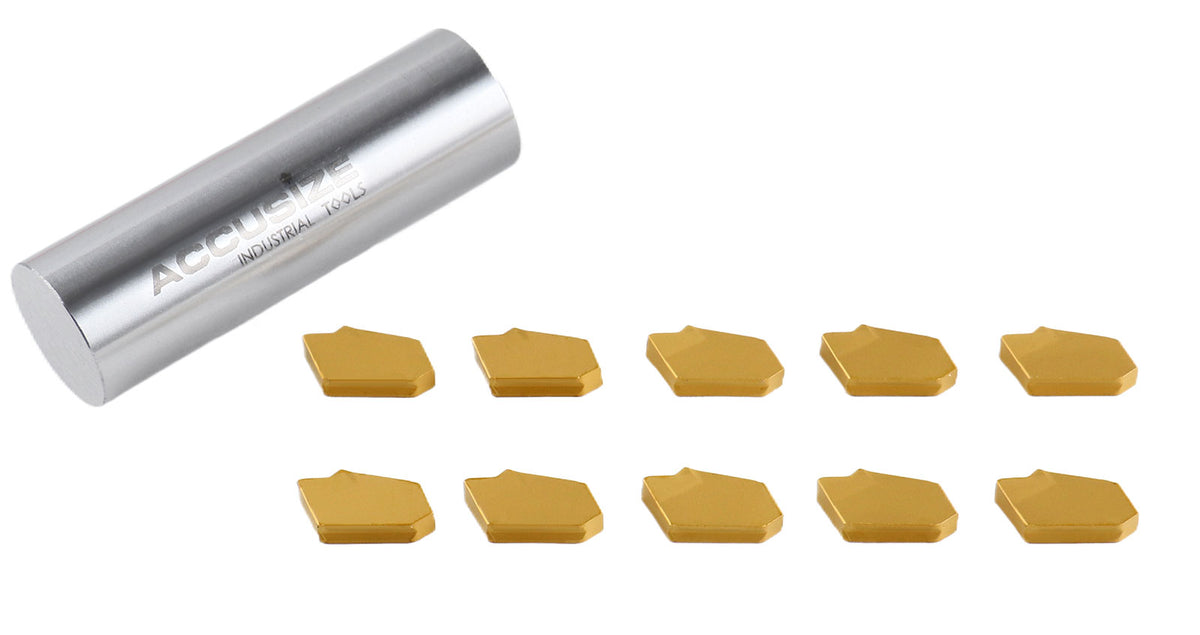 Self-Lock Carbide Cut-off GTN Carbide Inserts, 0 Degree Angle, for Cutting Steel, Aluminum or Stainless Steel 10Pcs/Set