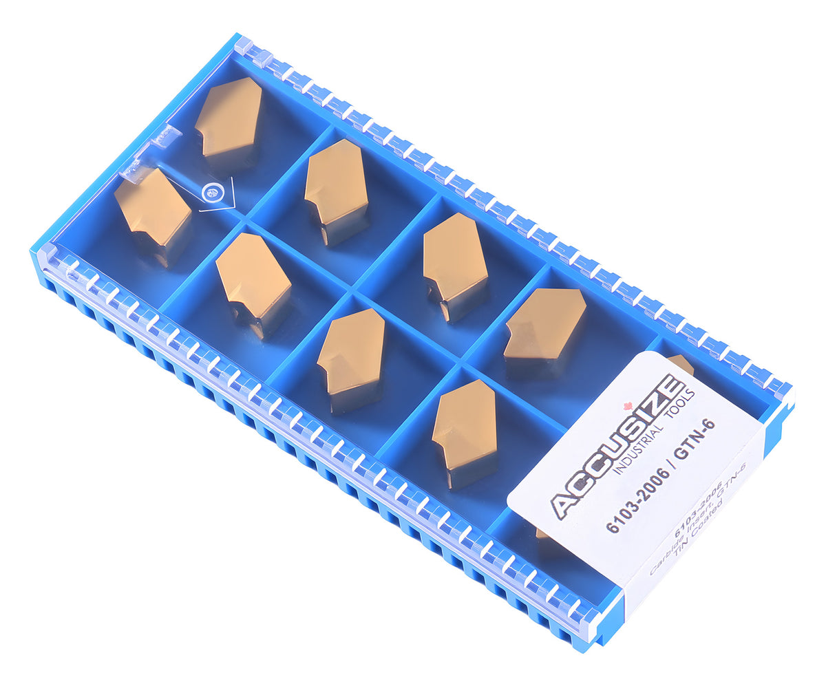 Self-Lock Carbide Cut-off GTN Carbide Inserts, 0 Degree Angle, for Cutting Steel, Aluminum or Stainless Steel 10Pcs/Set