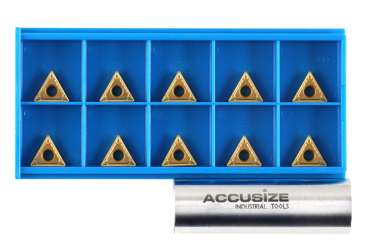 Carbide Inserts, TCMT, TiN / CVD Coated, 10 PCS/SET