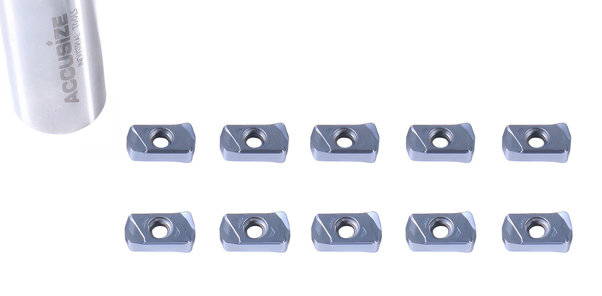 Carbide Inserts, TiALN Coated, LNMU, for Machining Steel and Stainless Steel, 10 Pcs/Box, 6128-0001x10