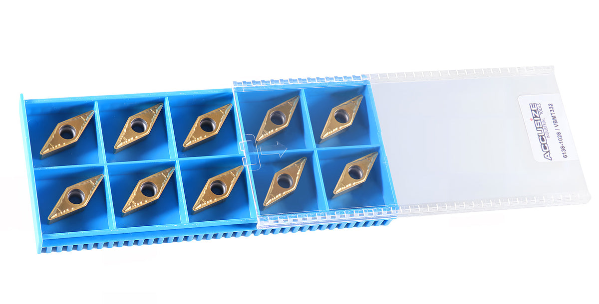 VBMT332, Carbide Inserts, TiN Coated, 10 Pcs/Set
