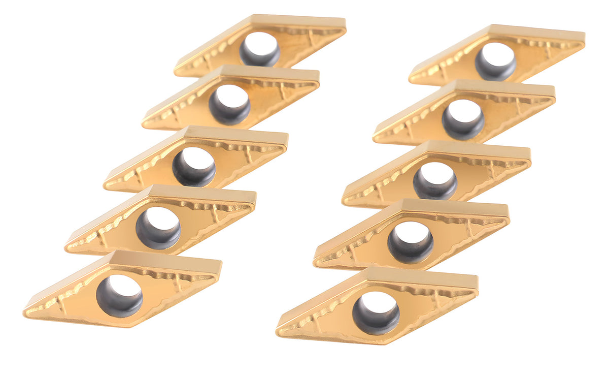 VBMT332, Carbide Inserts, TiN Coated, 10 Pcs/Set