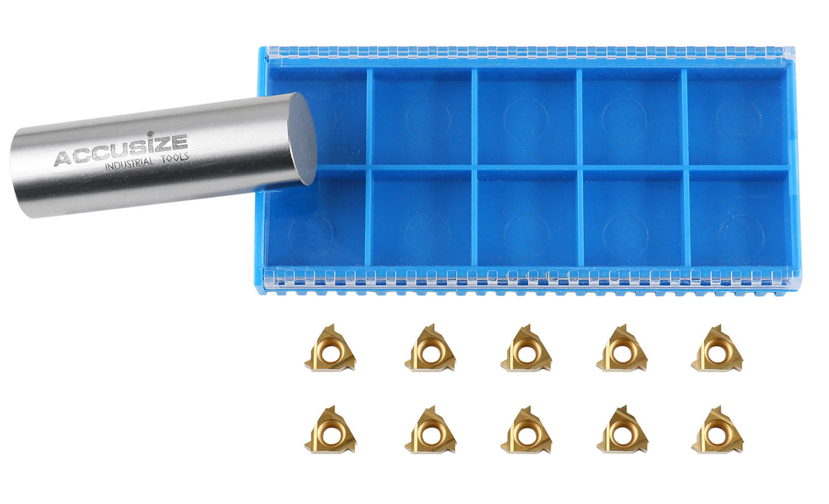 AG60, A60, Carbide Threading Inserts, TiN Coated, 10 Pcs/Box