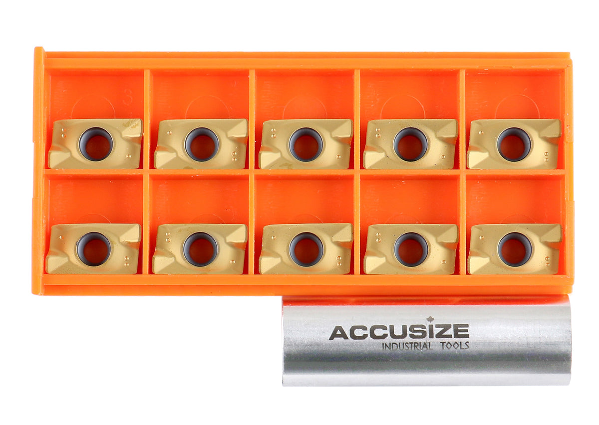 Tin Coated APKT1604 Carbide Inserts, Set of 10 Pieces, 6156-1604x10