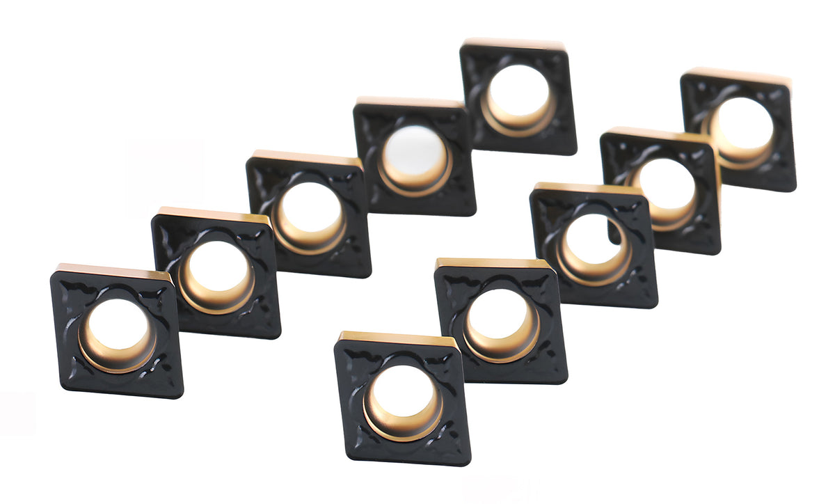 Carbide inserts, CVD + TiN Coating, CCMT, Black/Yellow, 10 ps/box
