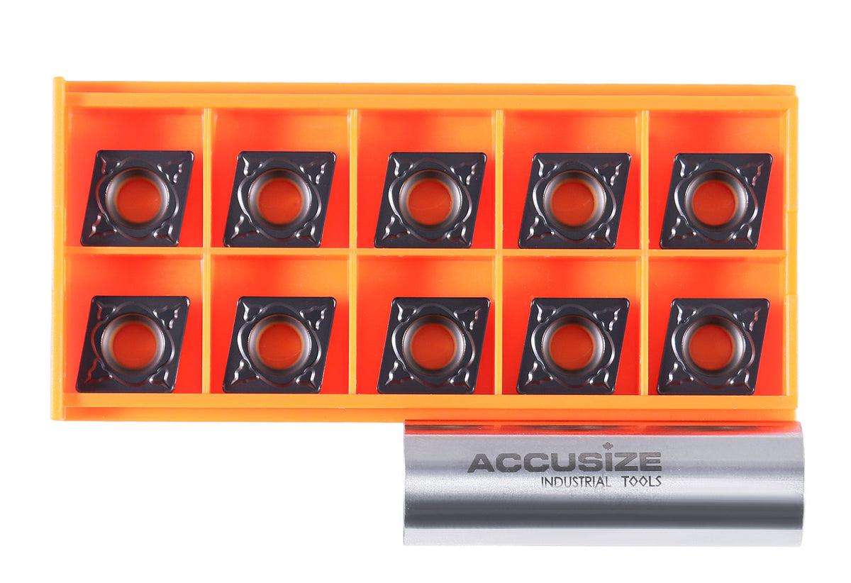Carbide inserts, CVD + TiN Coating, CCMT, Black/Yellow, 10 ps/box