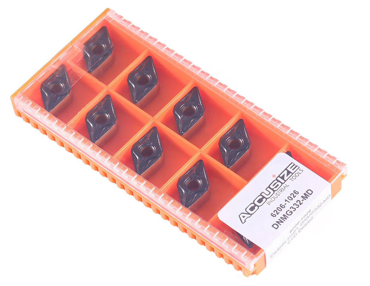 DNMG332, 432 & 442 Carbide Inserts, CVD Coated, Black/Yellow, 10 ps/box