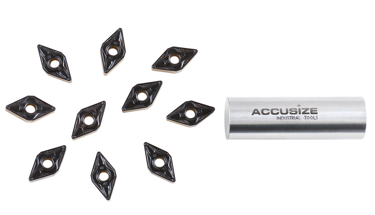 DNMG332, 432 & 442 Carbide Inserts, CVD Coated, Black/Yellow, 10 ps/box