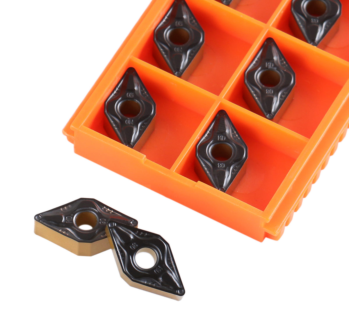 DNMG332, 432 & 442 Carbide Inserts, CVD Coated, Black/Yellow, 10 ps/box