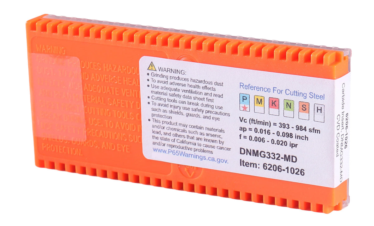 DNMG332, 432 & 442 Carbide Inserts, CVD Coated, Black/Yellow, 10 ps/box