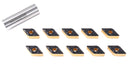 Carbide Inserts Cvd Coating Dnmg432, 10 Pcs/Box, Black/Yellow, 6206-1028